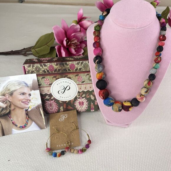 Plunder Design Fashion Jewelry Boutique  Boho Necklace Earrings Set New - Picture 1 of 9
